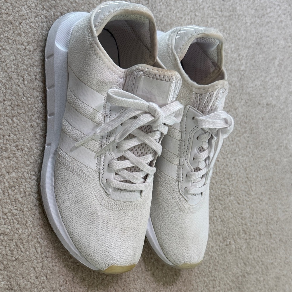 Adidas Cream and White Casual Sneakers